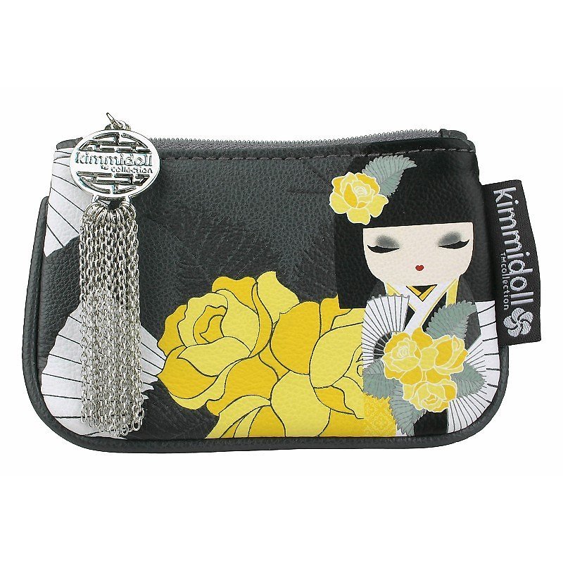 Wallet / card Naomi sincerely beautiful [Kimmidoll and blessing doll] - กระเป๋าสตางค์ - หนังแท้ สีเหลือง