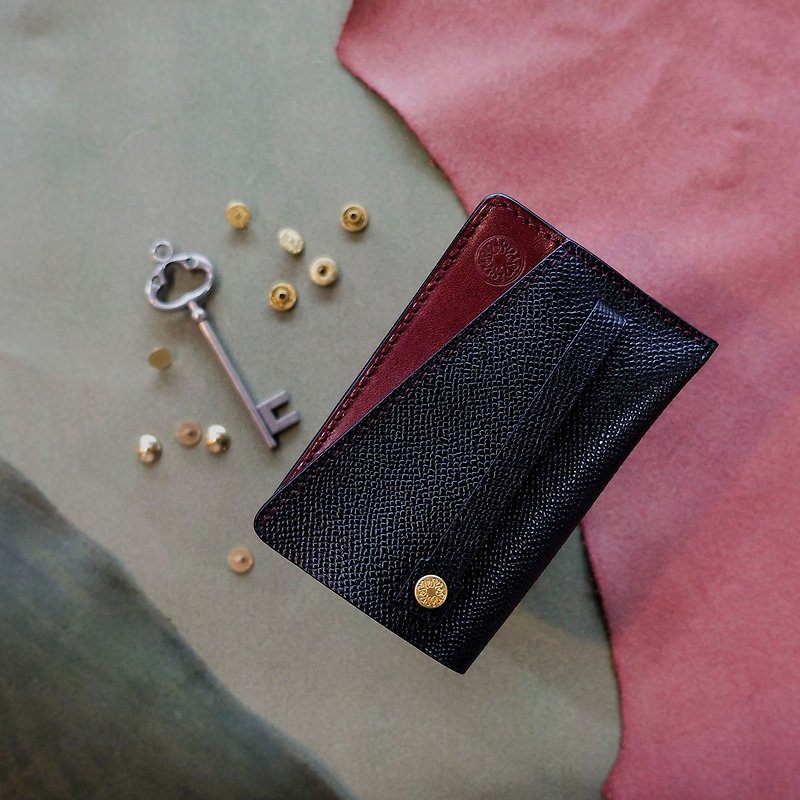 isni pull & push key bag special three-dimensional shape design - Keychains - Genuine Leather Brown