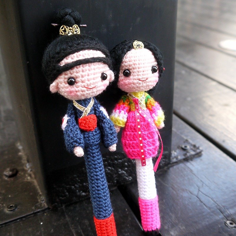 "Handmade Woolen Yarn" ♥Korean Kimono♥ Modeling Signature Pen - Stuffed Dolls & Figurines - Other Materials Multicolor