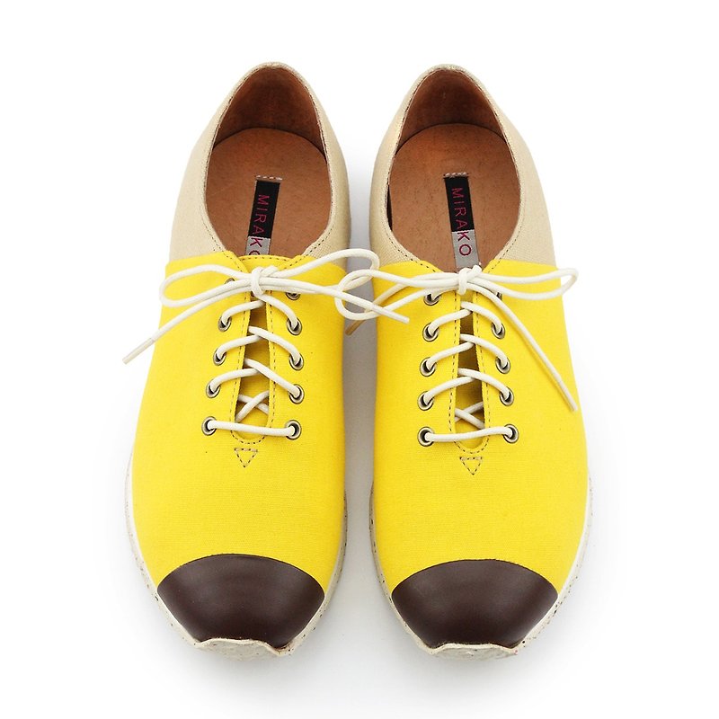 Marathon W1052 Yellow - Women's Casual Shoes - Cotton & Hemp Yellow