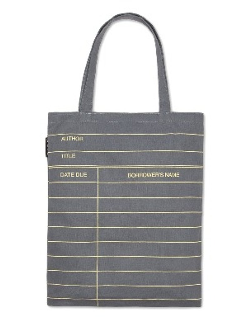 Grey library card shopping bag - กระเป๋าแมสเซนเจอร์ - วัสดุอื่นๆ สีเทา