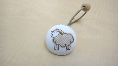 alma-handmade 手感布包釦髮束 - 小綿羊