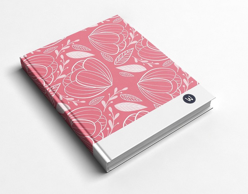 Pink flower handmade book/notebook/handbook/diary-Rococo strawberry WELKIN exchange gift - สมุดบันทึก/สมุดปฏิทิน - กระดาษ สึชมพู