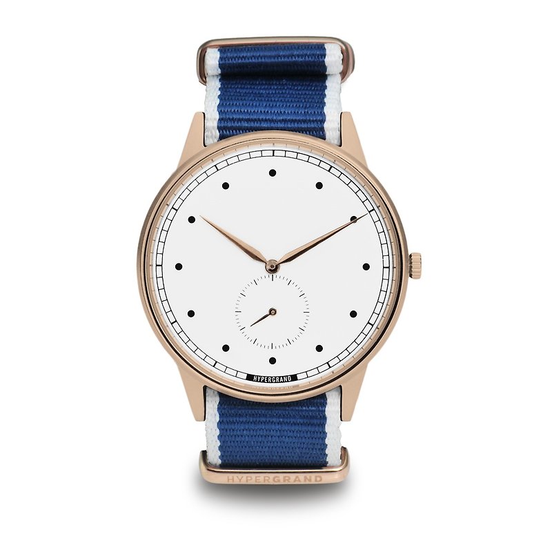HYPERGRAND  - スモールセコンドシリーズは - 白文字盤ブルーツイルを見るゴールドローズ - 腕時計 - その他の素材 ブルー