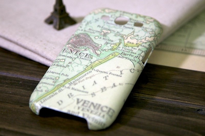 Galaxy S3 旅遊外殼：威尼斯地圖 - 手機殼/手機套 - 防水材質 綠色