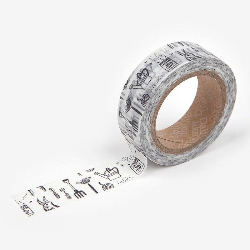 Dailylike-single roll of paper tape 28-gardener, E2D20615 - Washi Tape - Paper Black