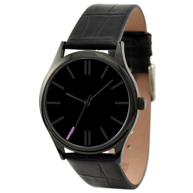 黑色簡約手錶(紫色7時) - 女裝錶 - 其他金屬 