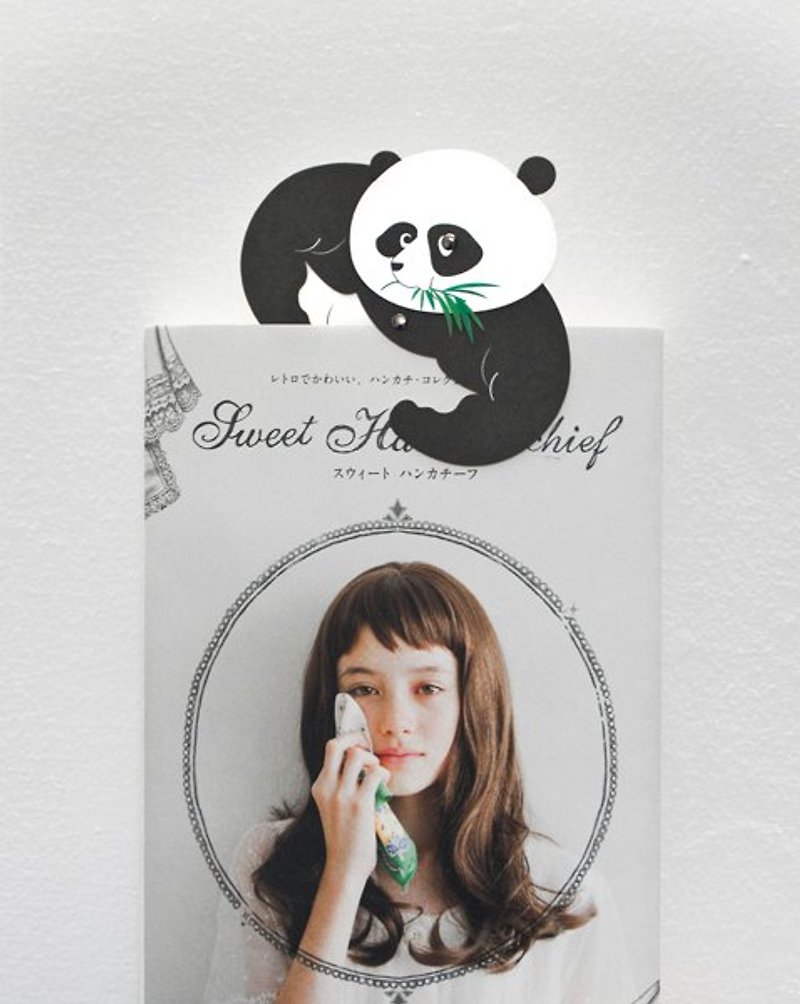 Le Panda muscle. Bookmark gift cards. - Cards & Postcards - Paper Black