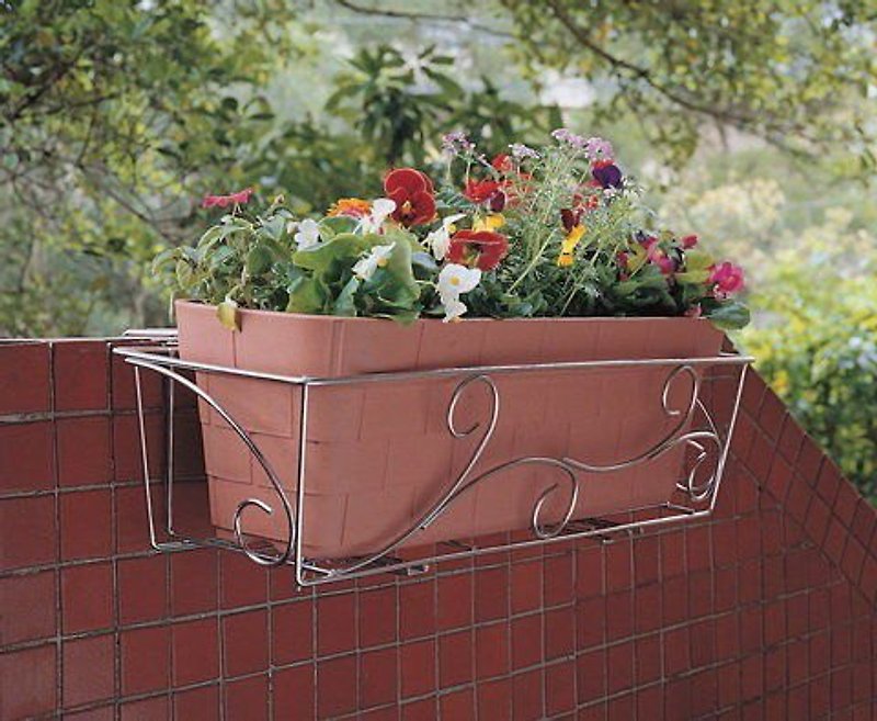 Design pattern Stainless Steel steel flower stand wall hanging stainless steel flower stand flower stand flower pot hanging basket 304 Stainless Steel - Items for Display - Other Metals Gray