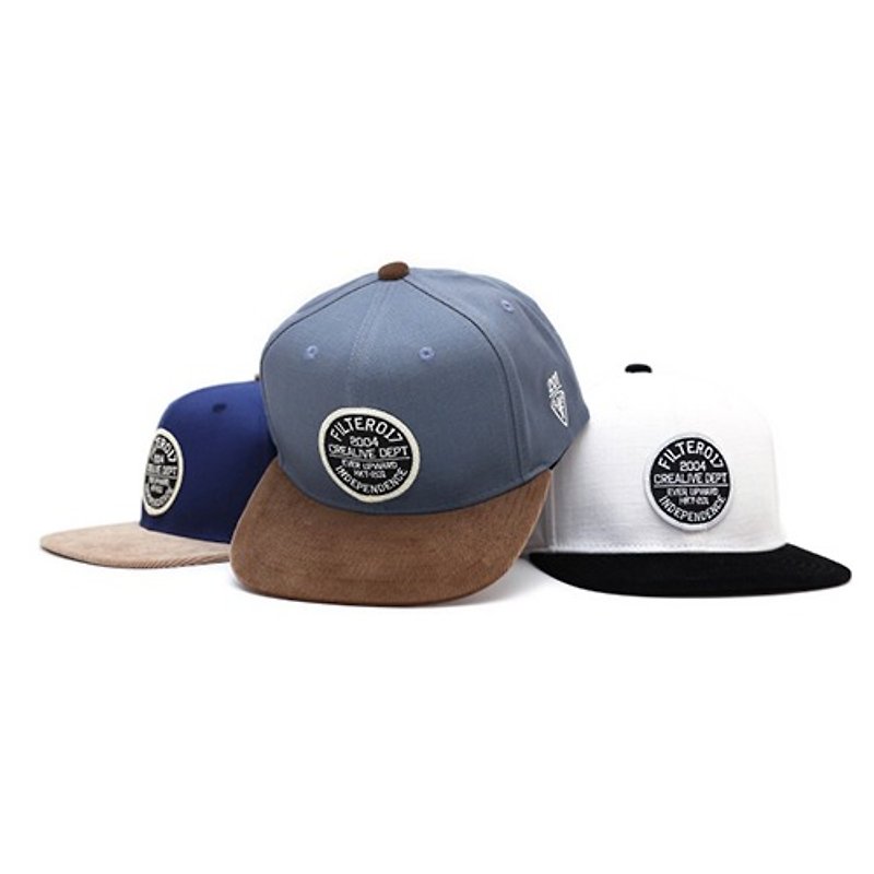Filter017 HKT Collection Round Cloth LOGO Baseball Cap - หมวก - งานปัก สีน้ำเงิน