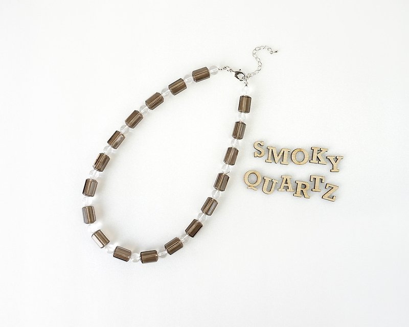 Elegant Smoky Quartz Crystal Choker Necklace - สร้อยคอ - คริสตัล 