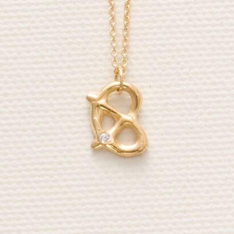 Pretzel necklace - Necklaces - Sterling Silver Gold