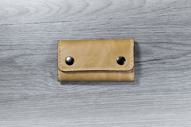 **Customized**MICO Leather Key Case Classic - ที่ห้อยกุญแจ - หนังแท้ สีกากี