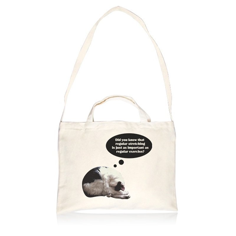 Cat Stretching Horizontal Canvas Bag - Clutch Bags - Cotton & Hemp 