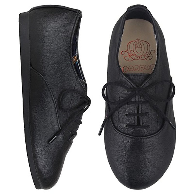 SPUR Plain oxford's petite kid flat 16005 BLACK(Cannot be exchan - Other - Genuine Leather Black