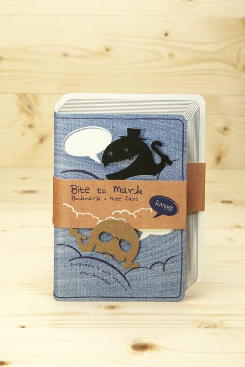 Bite bookmark Universal Card - Alice Beard Papa + vampire Duke - Cards & Postcards - Paper Blue