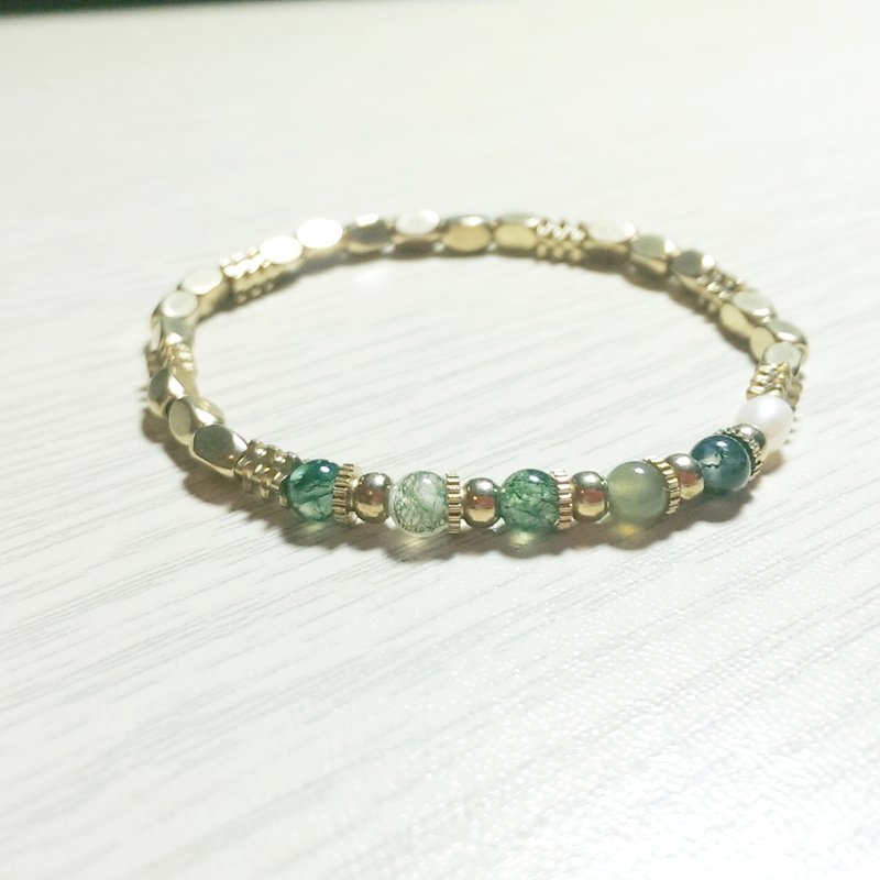 〈 水草 〉 黃銅 手鍊 手環 細 - 手鍊/手環 - 其他材質 金色