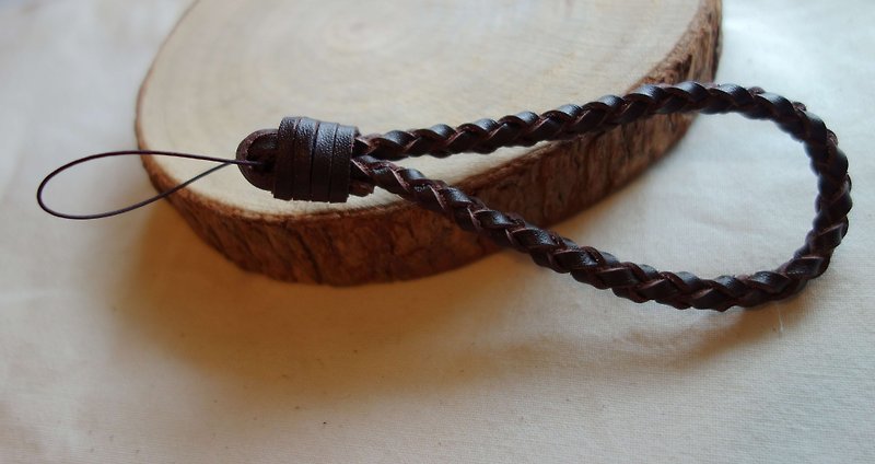 ~ M + Bear ~ wax wire braid mobile phone strap Key strap (customized models) - Keychains - Genuine Leather Blue
