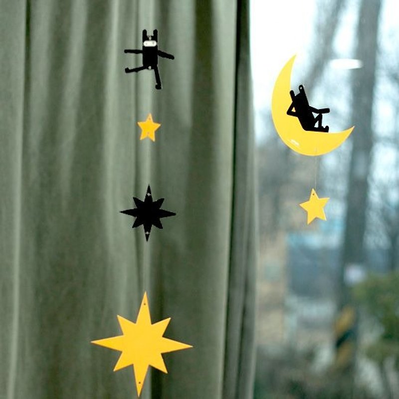 BABBA-Ninja Rabbit DIY Paper Ornaments-Star Rabbit, JST30068 - งานไม้/ไม้ไผ่/ตัดกระดาษ - กระดาษ สีดำ