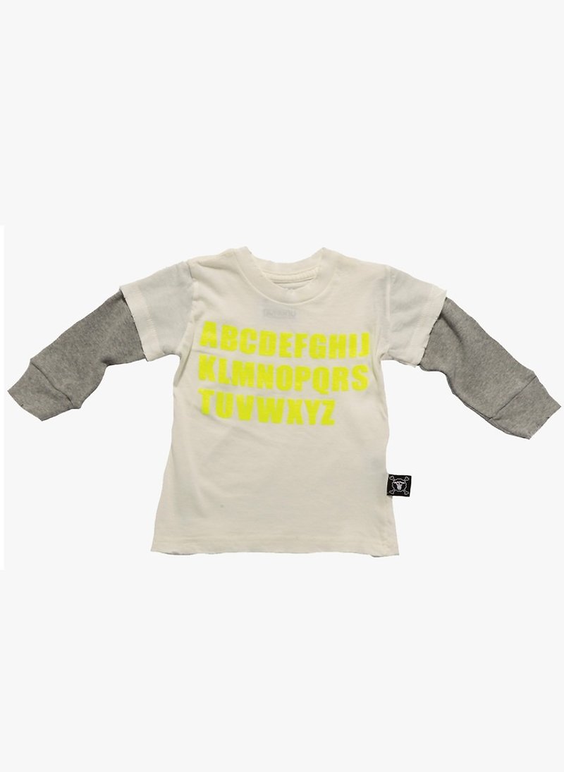 2014 autumn/winter NUNUNU ABC letter spell sleeve cotton T-shirt (big kids) - อื่นๆ - ผ้าฝ้าย/ผ้าลินิน สีเหลือง