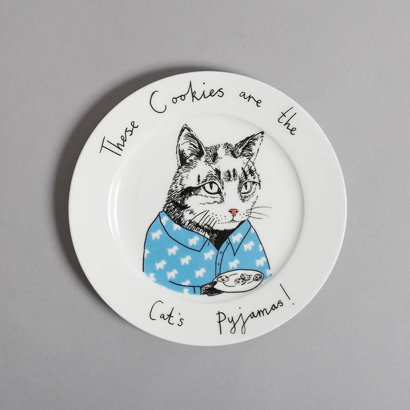 These cookies are the Cat's Pyjamas bone china plate | Jimbobart - Small Plates & Saucers - Other Materials Multicolor