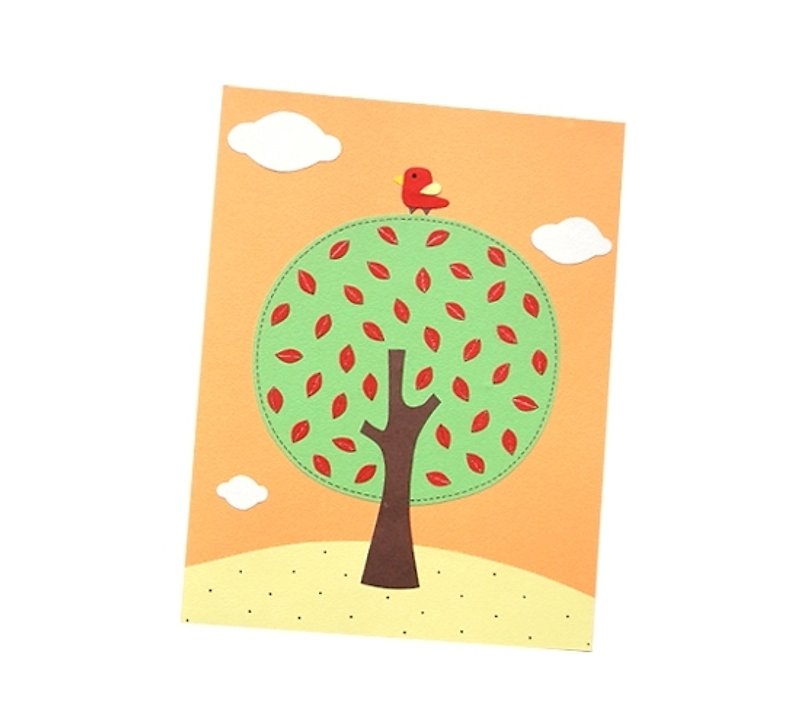 Craft Cards: tree Series B (trees and birds) Universal Card - การ์ด/โปสการ์ด - กระดาษ สีส้ม