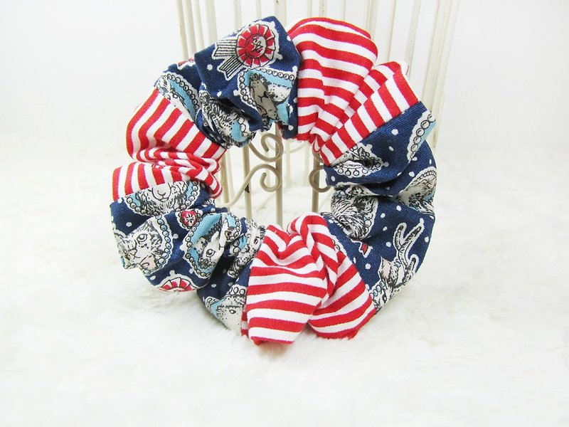 Hand made hair scrunchy- American style - Hair Accessories - Other Materials Blue