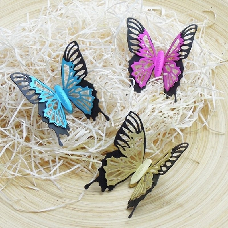 [Desk + 1] Cui Yang butterflies - magnet three Value Pack - สติกเกอร์ - โลหะ สีเทา