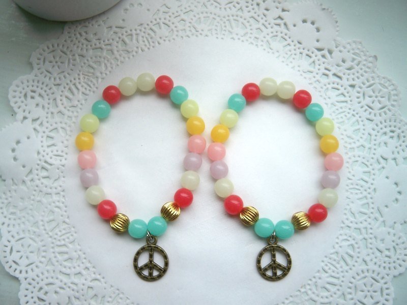 Good sister bracelet - love peace -2 article - Bracelets - Other Materials Multicolor