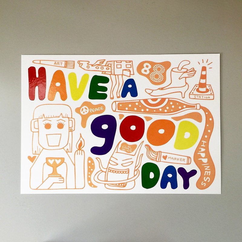 明信片繽紛系列  祝你有個美麗的彩虹日 | MonkeyCookie - 心意卡/卡片 - 紙 多色