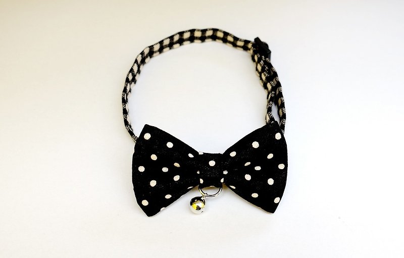 [Miya ko.] Handmade cloth grocery cats and dogs tie / tweeted / bow / cute little / pet collars - Collars & Leashes - Other Materials 