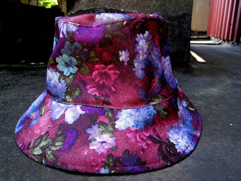 MaryWil百搭漁夫帽-復古紫花帽兒 - 帽子 - 其他材質 紫色