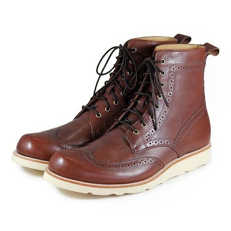 Boots Vibram shoes FootPrint M1128 Caramel - Men's Boots - Genuine Leather Brown