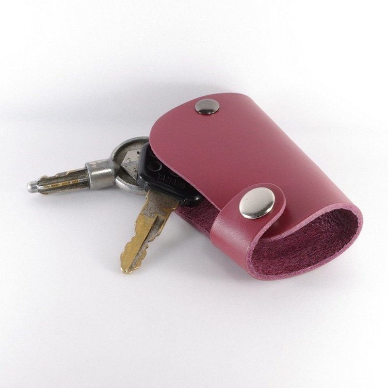 卡夫卡 短版鑰匙包 /酒紅 - 鑰匙圈/鑰匙包 - 真皮 紅色