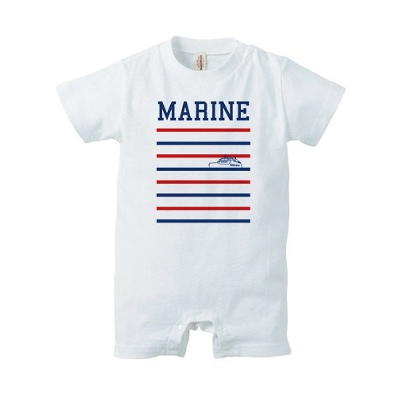 Marine ロンパース - 嬰兒連身衣/包被/包巾 - 棉．麻 白色