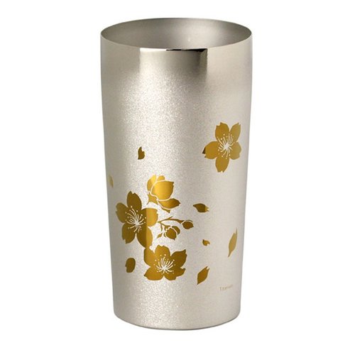 Omoide 思出 生活館 【日本製 Horie】鈦愛生活系列-純鈦抗菌極致雙層杯-櫻花