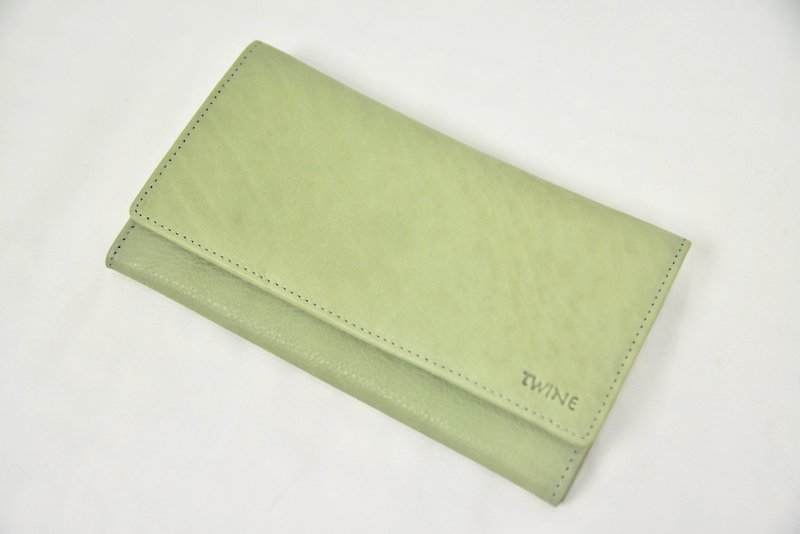 牛皮長夾＿柔和綠＿公平貿易 - 長短皮夾/錢包 - 真皮 綠色
