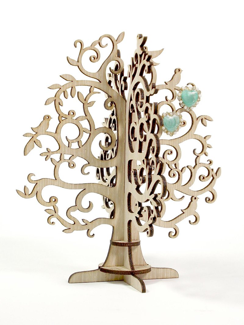 飾品架-樹 - ピアス・イヤリング - 木製 ブラウン