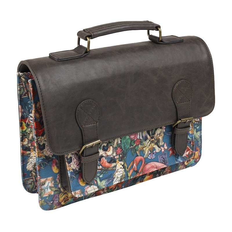[SUSS] 英國Wanderlust satchel熱帶斑馬花紋經典英倫劍橋包郵差包 側背手提兩用---免運優惠中 - Messenger Bags & Sling Bags - Genuine Leather Brown