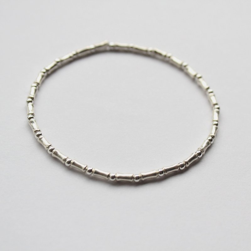 Journal (minimalist winter) - measures / silver hand-made, natural stone hand Bracelet - Bracelets - Other Metals 