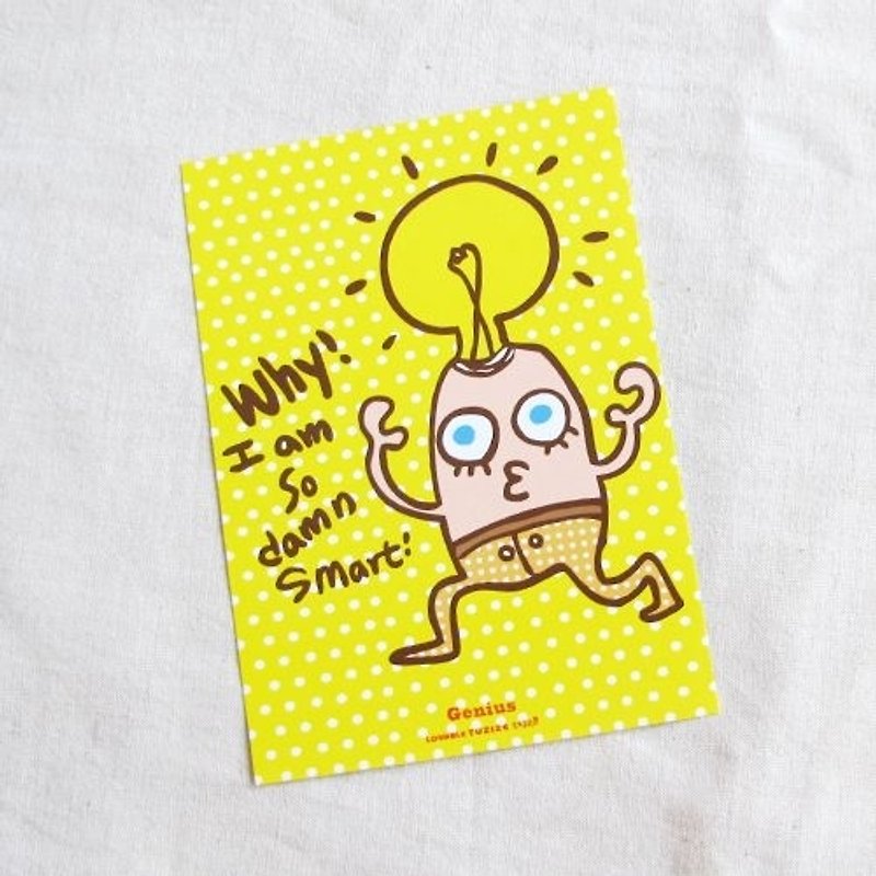 1212 play Design funny postcard - Gee !! I too clever, right - Cards & Postcards - Other Materials Yellow