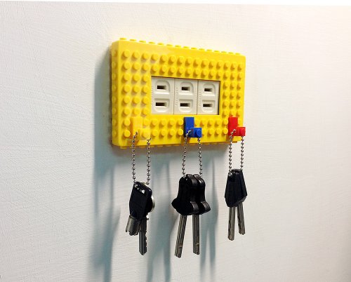 積木掛樂趣 Blocks Storage Fun おもちゃの収納の楽しみ Qubefun 積木掛勾電源蓋+3入積木掛勾(活力黃) 相容樂高 可愛禮物