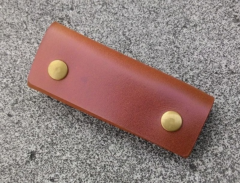 Grasp 2-Coin Key Bag - กระเป๋าใส่เหรียญ - หนังแท้ สีนำ้ตาล