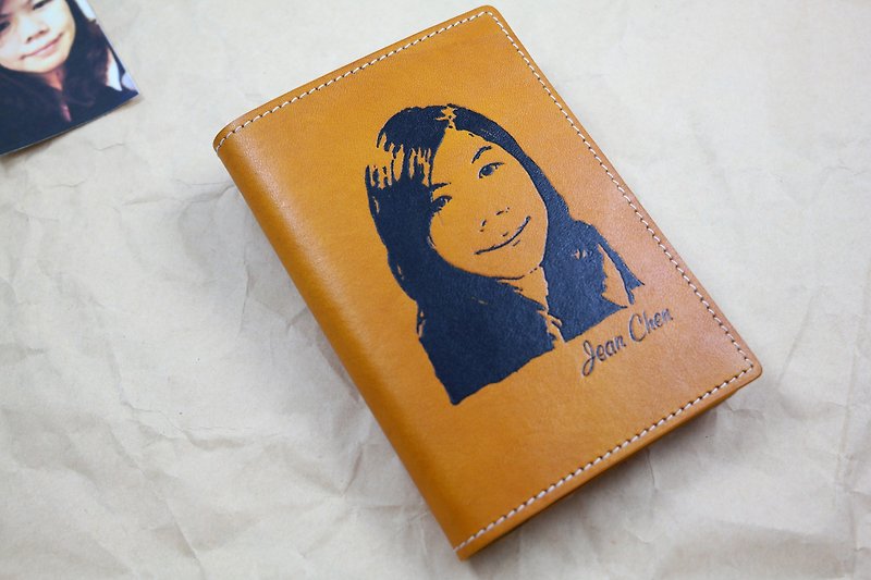 APEE leather handmade ~ extension image passport holder ~ Ming Huang - Passport Holders & Cases - Genuine Leather 