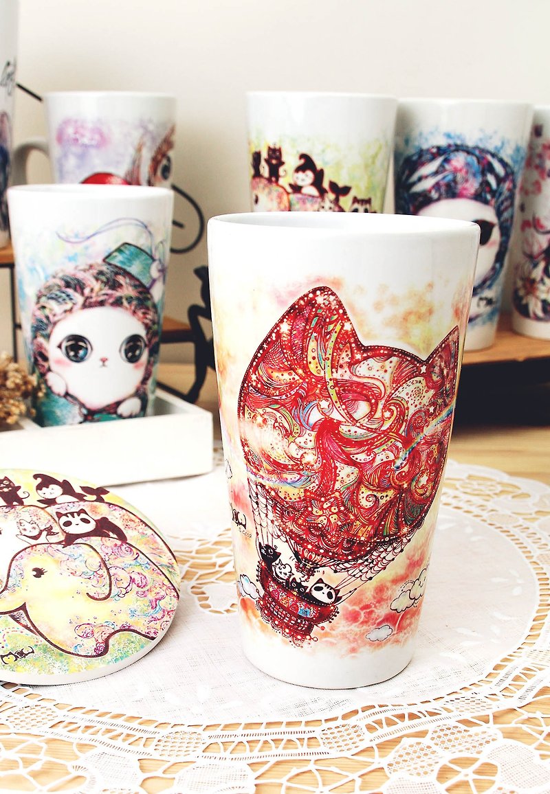 Good meow bulk latte cup - Cat Hot Air Balloon - Mugs - Other Materials 