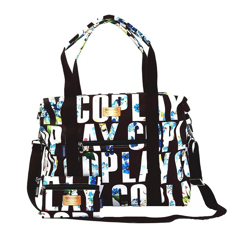 COPLAY  travel bag-brand flowers - Messenger Bags & Sling Bags - Waterproof Material Black
