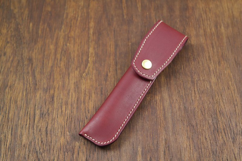 APEE leather manual ~ pen cover ~ red brown - กล่องดินสอ/ถุงดินสอ - หนังแท้ 