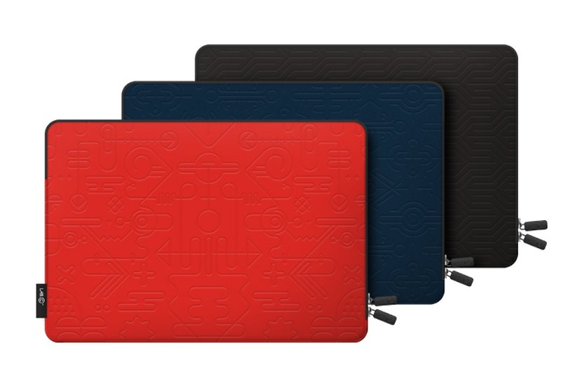 LAB.C Pattern Korea Pouch for macbook 15-inch designs. Shockproof water repellent inner bag / laptop bag / Clutch - อุปกรณ์เขียนอื่นๆ - พลาสติก สีแดง