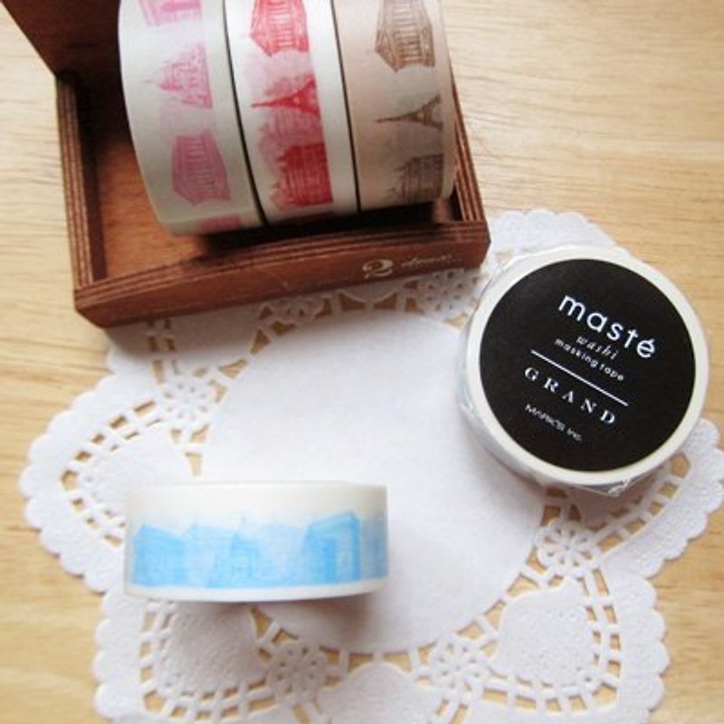 Mastee and paper tape [Paris Monument - Powder Blue (MSG-MKT11-LBL)] - Washi Tape - Paper Blue