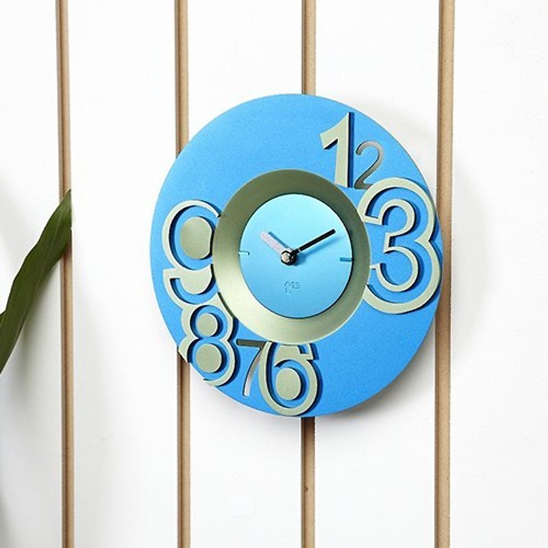 Swap timepiece series (blue geometric clock face) fashion clock - Clocks - Other Metals Blue
